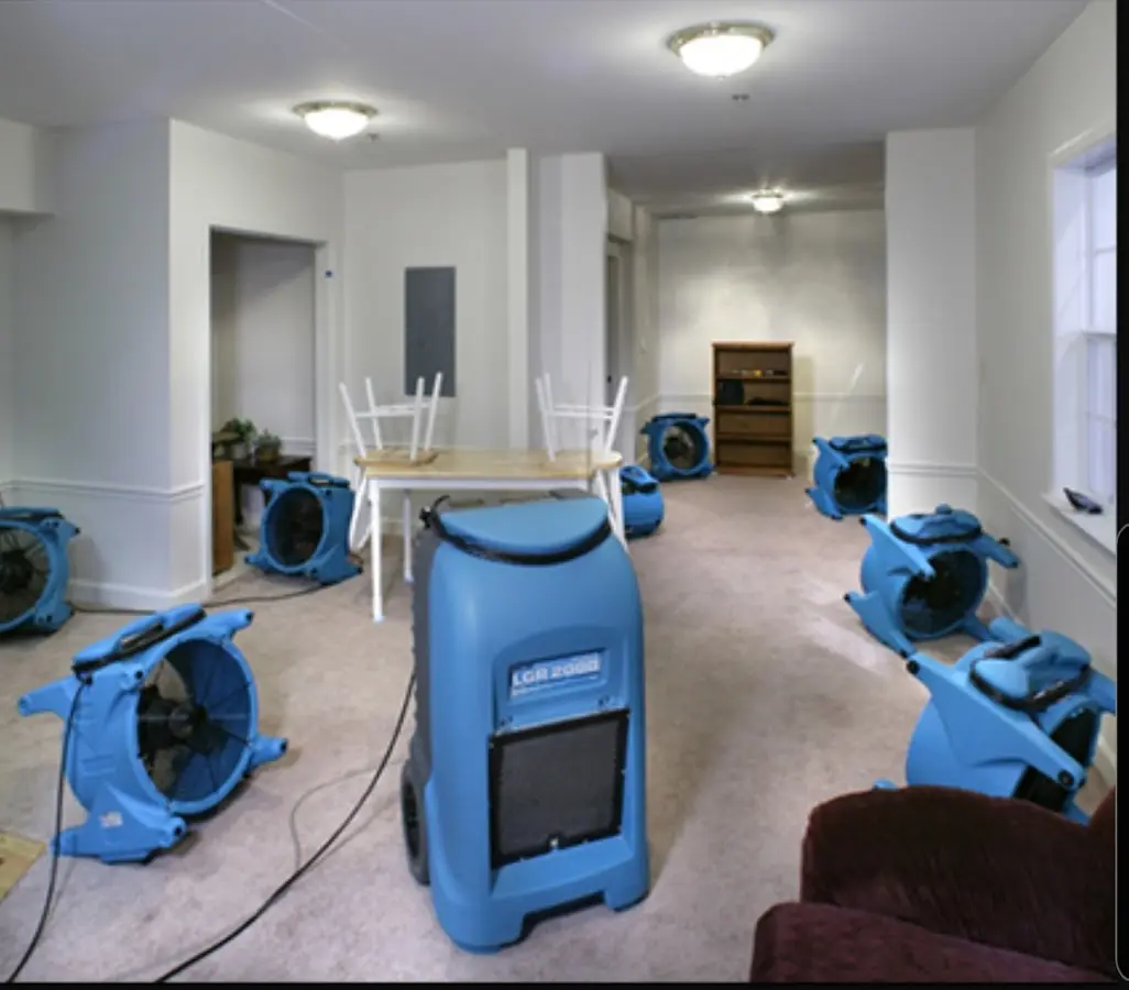 Air movers and dehumidifier setup for Water Extraction & Removal in Santee