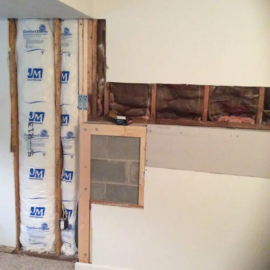 Wall insulation replacement during Basement Flood Cleanup in Santee